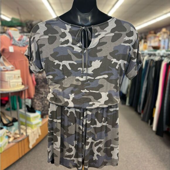 Zenana Ladies Med Camo Romper - Picture 4 of 8